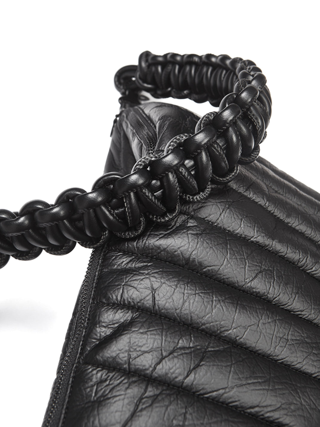 Black Quilted Convertible Laptop Crossbody Bag - View 13