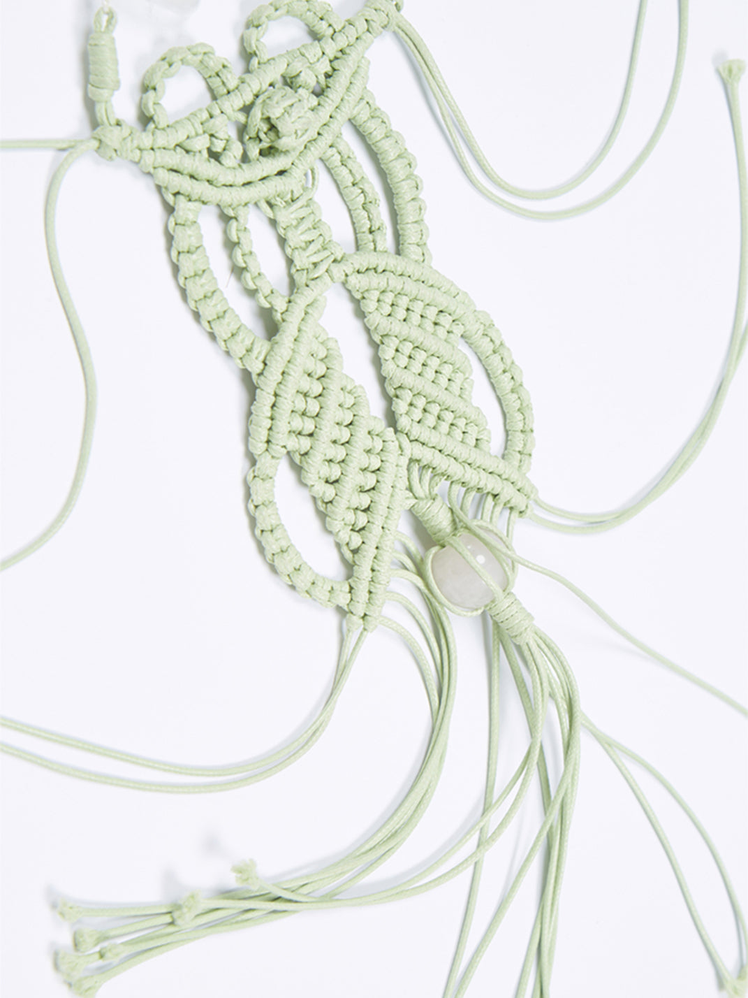 Mint Macrame Tassel Statement Necklace - View 8