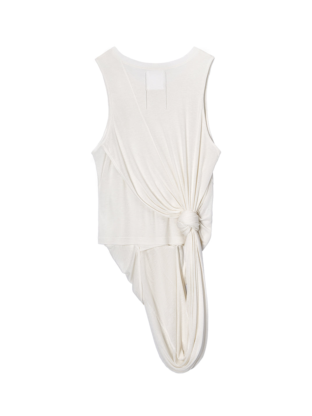 Ivory Knot-Drape Embroidered Tencel Vest - View 5