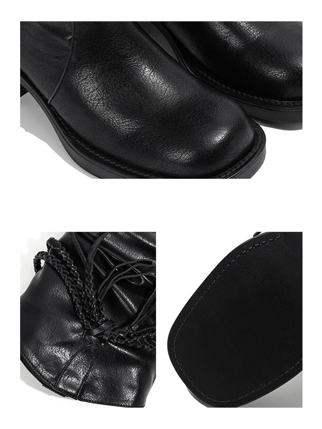 Tassel-Laced Over-the-Knee Riding Boots - View 6