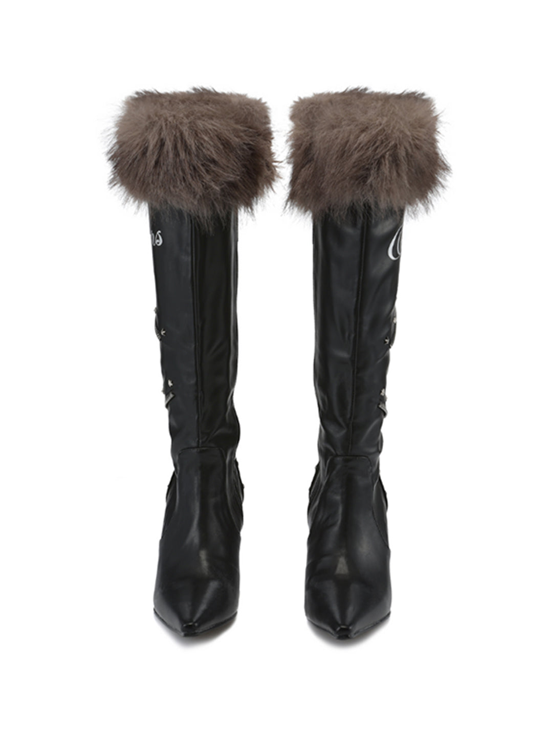 Plush-Cuff Pointed-Toe Knee-High Boots - View 9