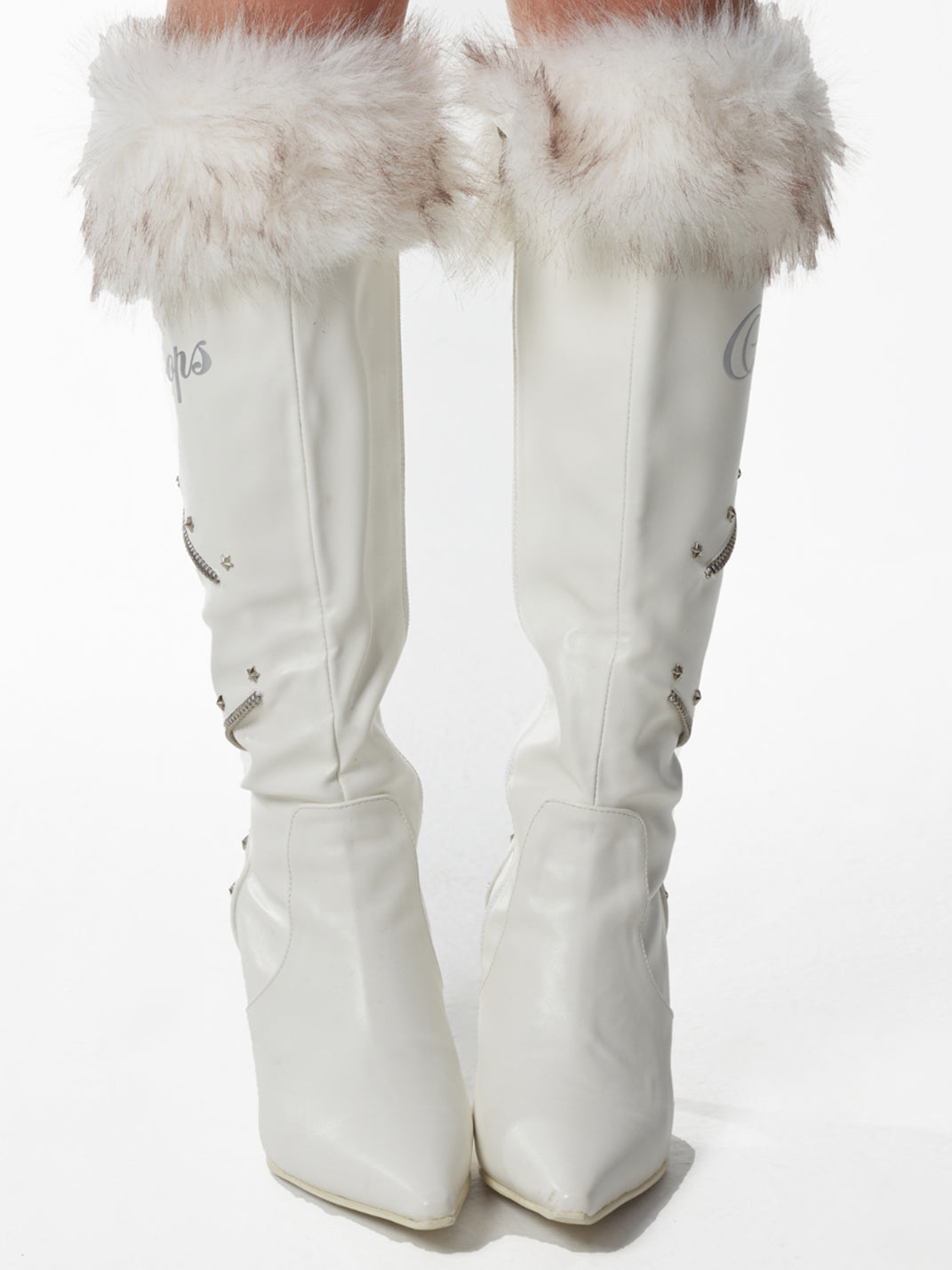 Plush-Cuff Pointed-Toe Knee-High Boots - View 14