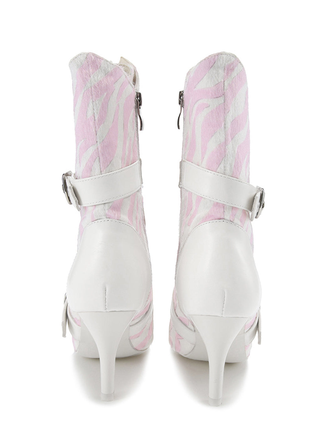 Colorblock Lace-Up Pointed-Toe Boots - View 8