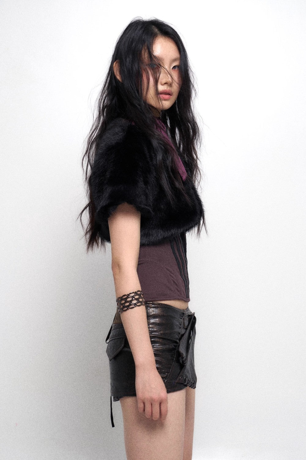 Black Fur Bolero Shrug Jacket