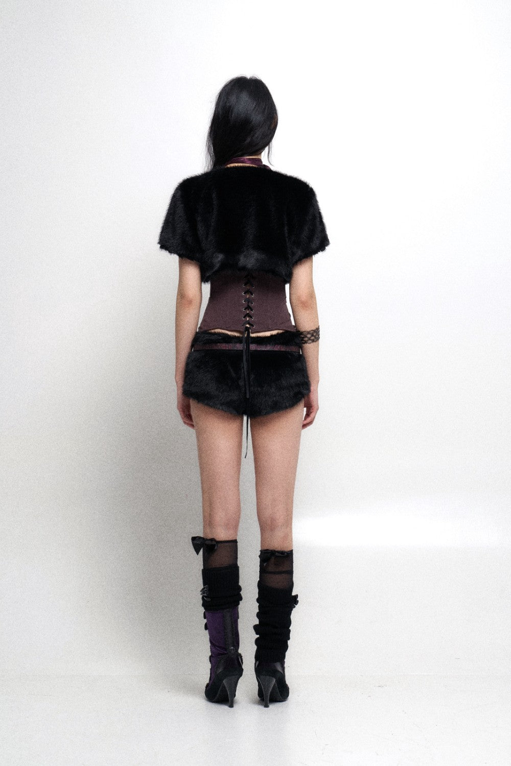 Black Fur Bolero Shrug Jacket