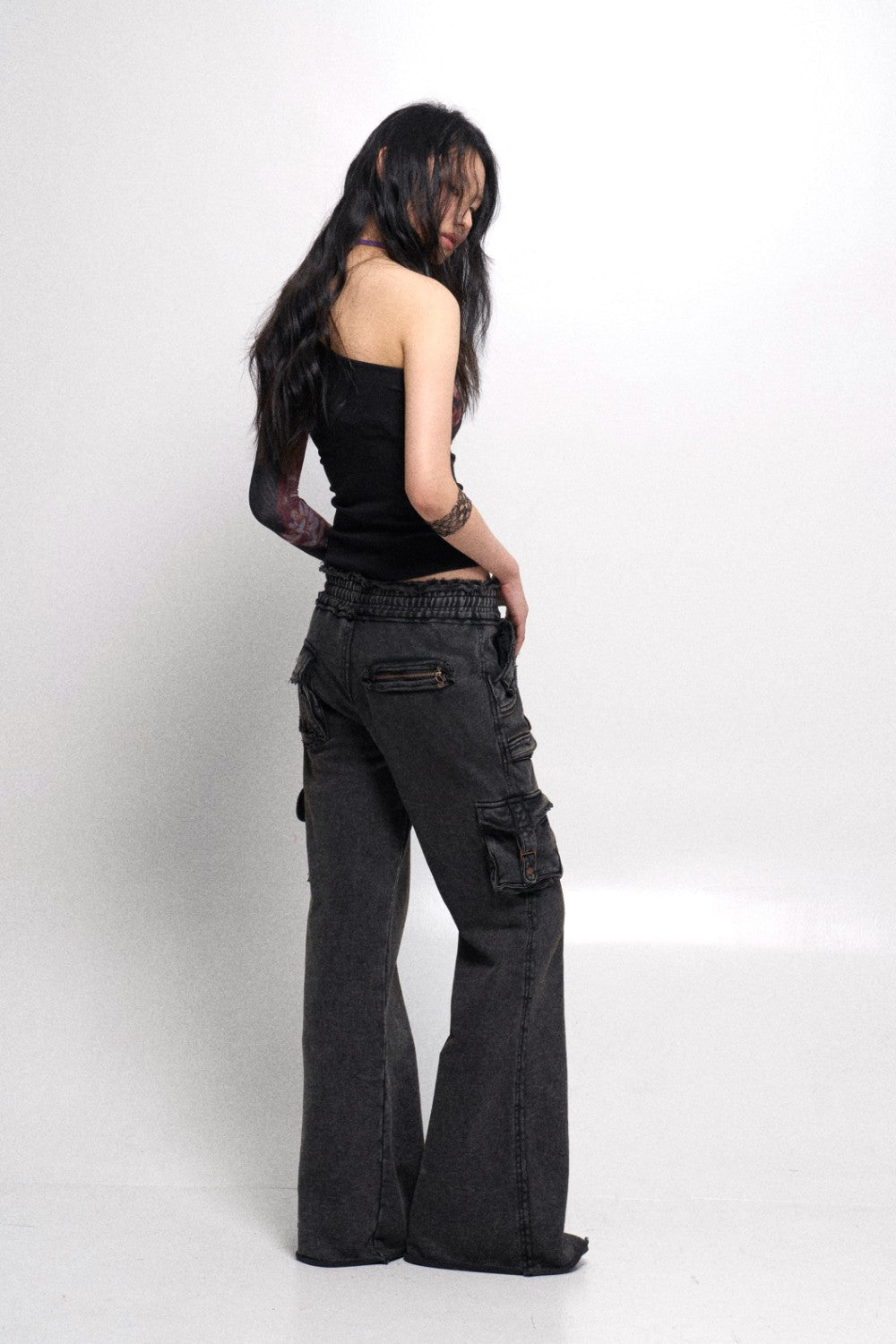 Gothic Floral One Shoulder Top