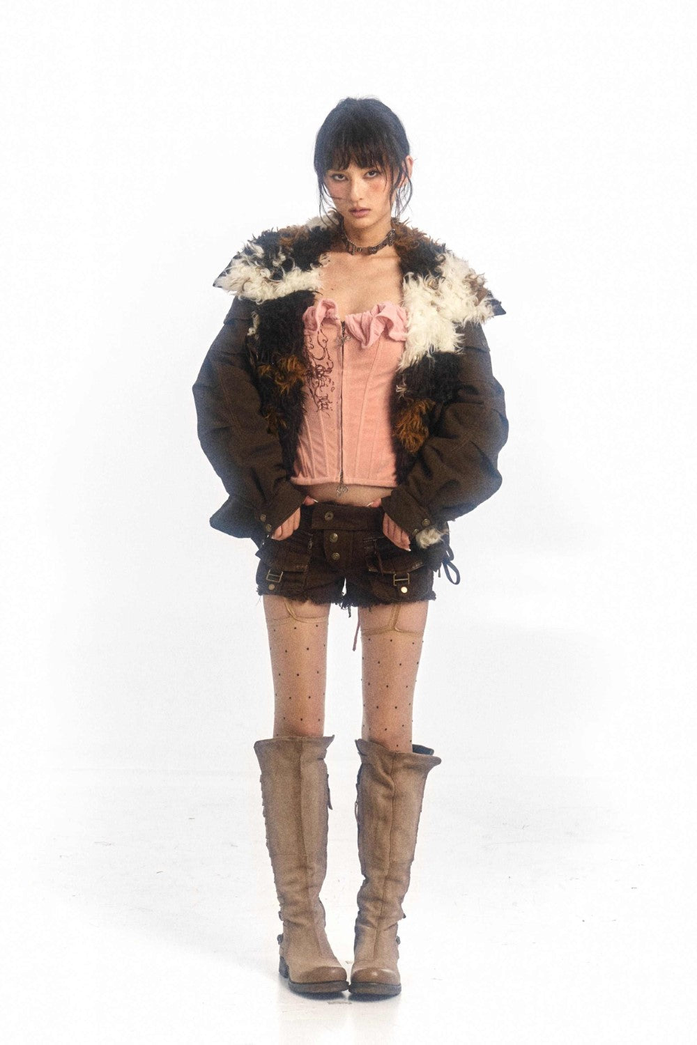 Shearling Parka Moto Bomber Jacket