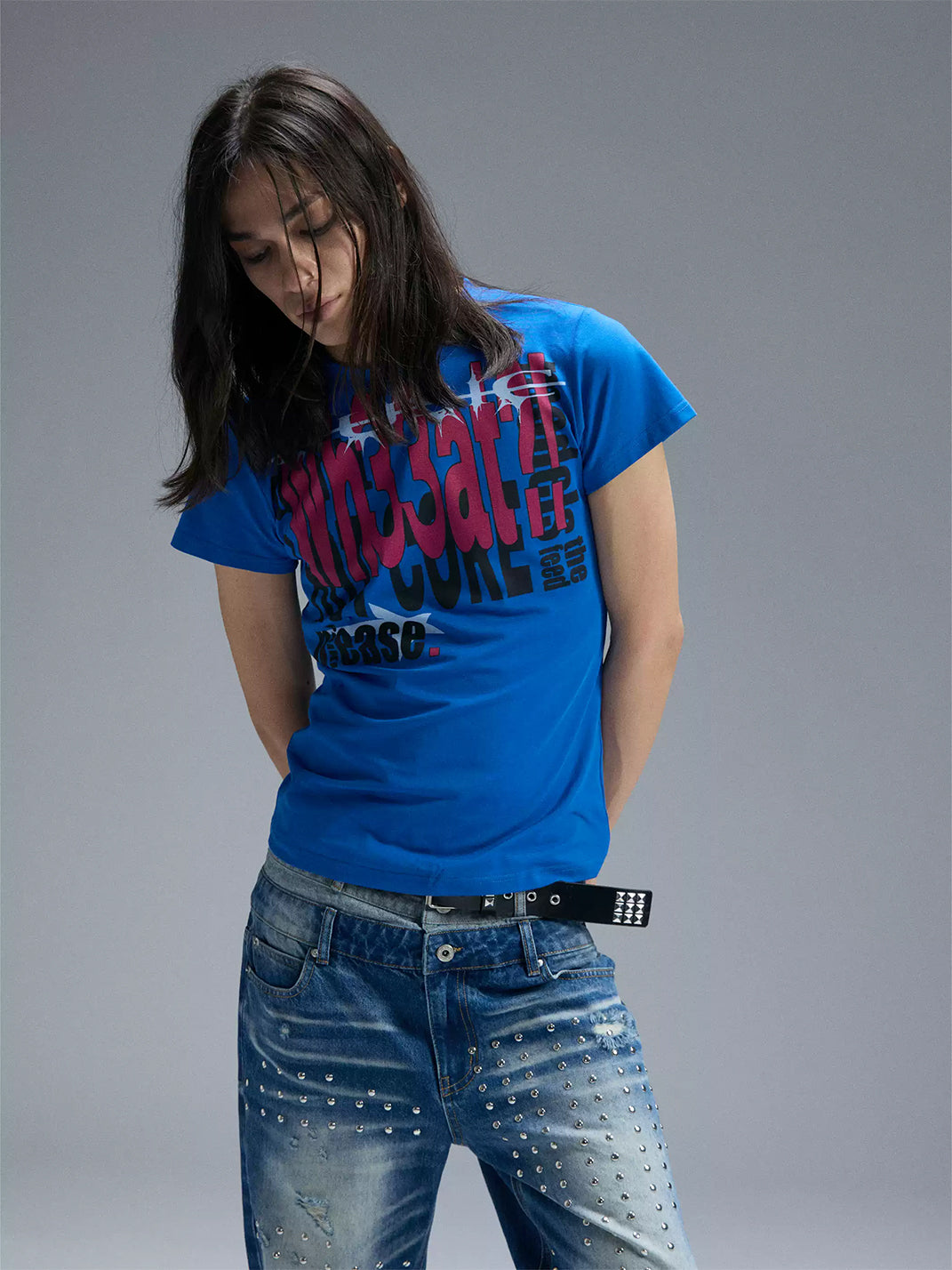 Electronic Slogan Graphic Cotton T-Shirt - View 2