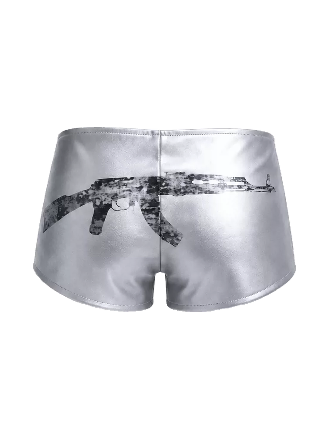 Metallic Stretch Faux-Leather Shorts - View 8