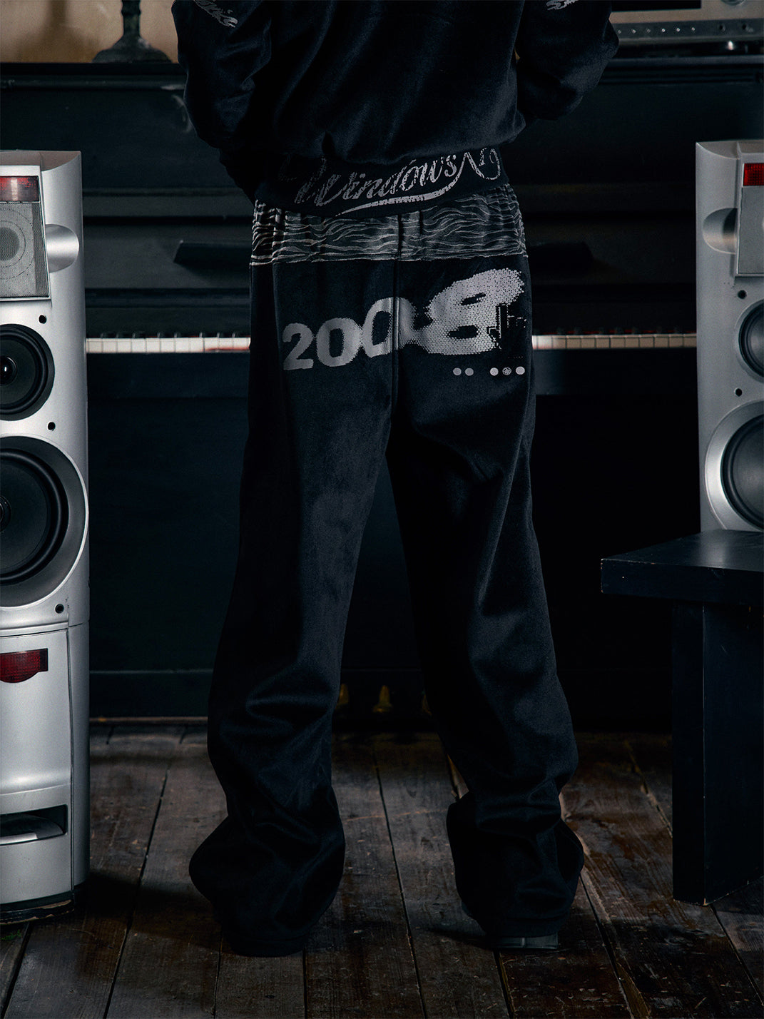 Tiger-Print Velvet Double-Waist Pants - View 2