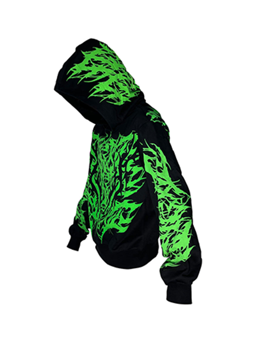 Allover Green Graphic Hoodie - View 6