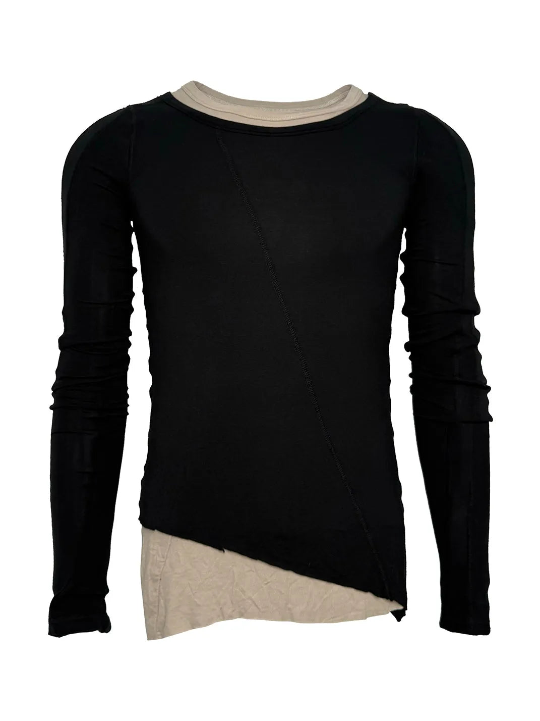 Layered Two-Piece Effect Long-Sleeve T-Shirt