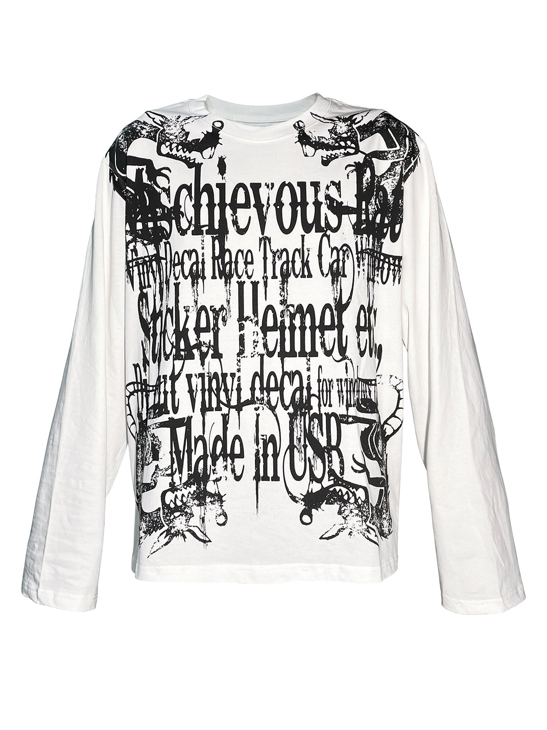 Oversized Graphic Crewneck Long-Sleeve T-Shirt