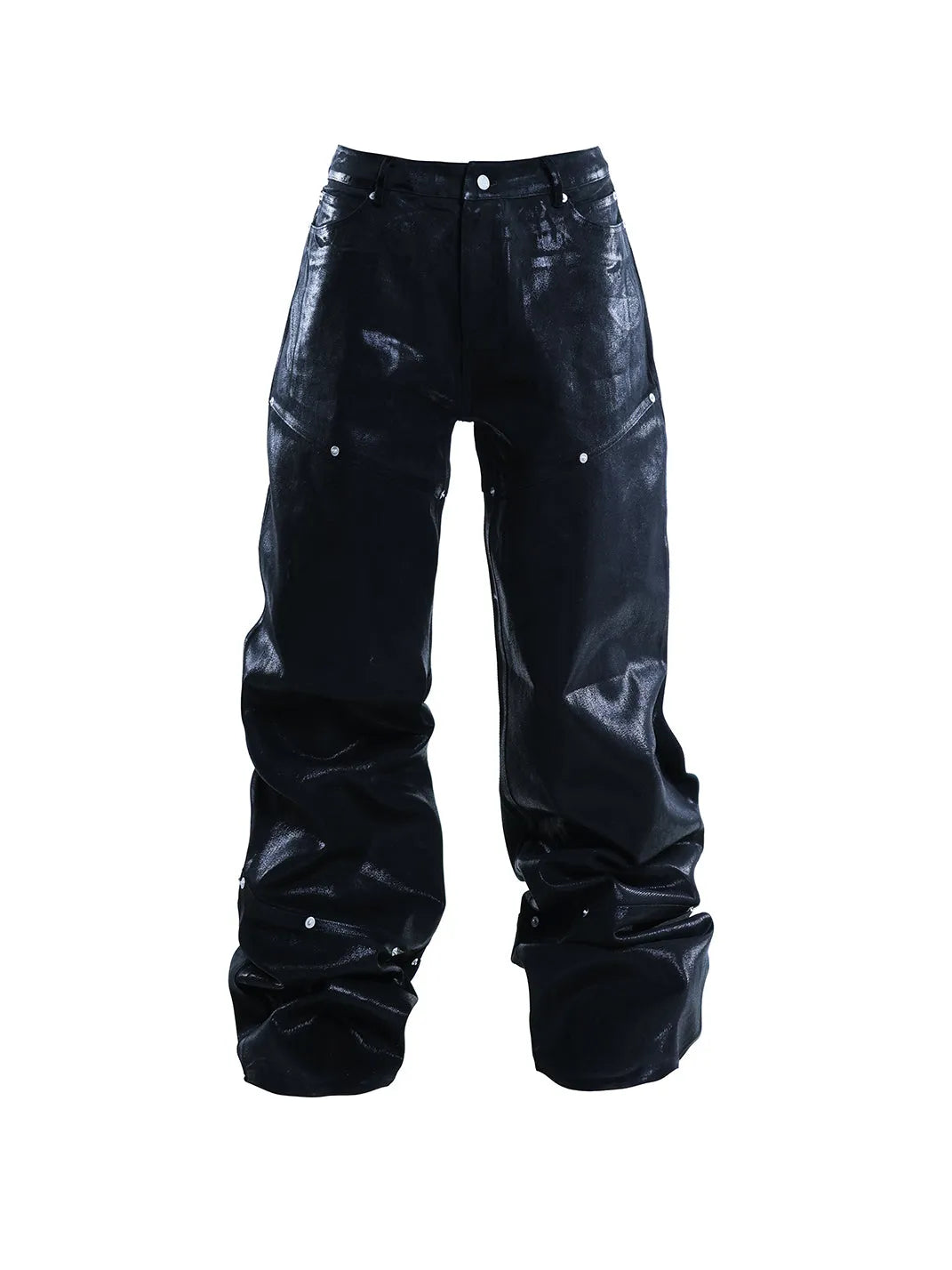 Waxed Straight-Leg Jeans