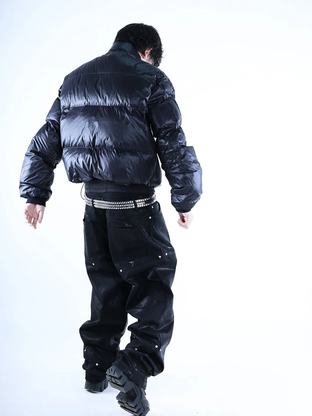 Waxed Straight-Leg Jeans - View 3