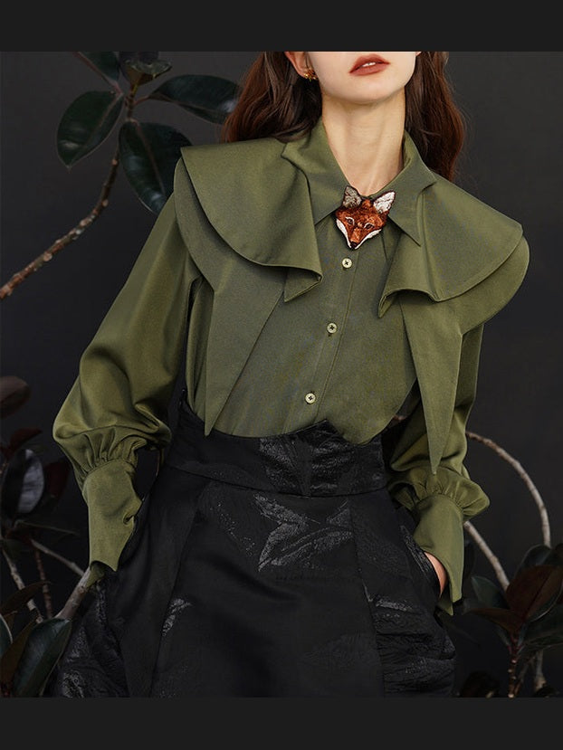 Fox Charm Ruffle Blouse - chiclara