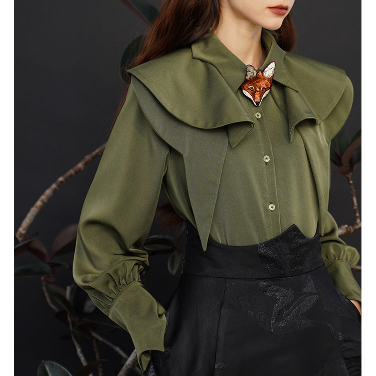 Fox Charm Ruffle Blouse - chiclara