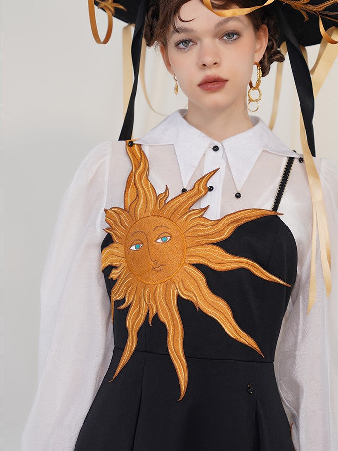 Twilight Sun Embroidered Dress - chiclara