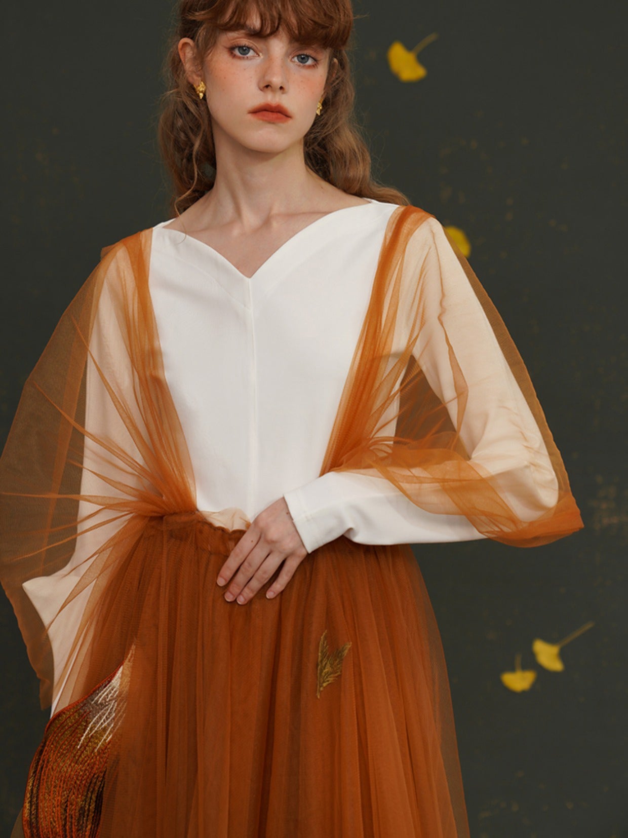 Embroidered Fox Tulle Strap Skirt - chiclara