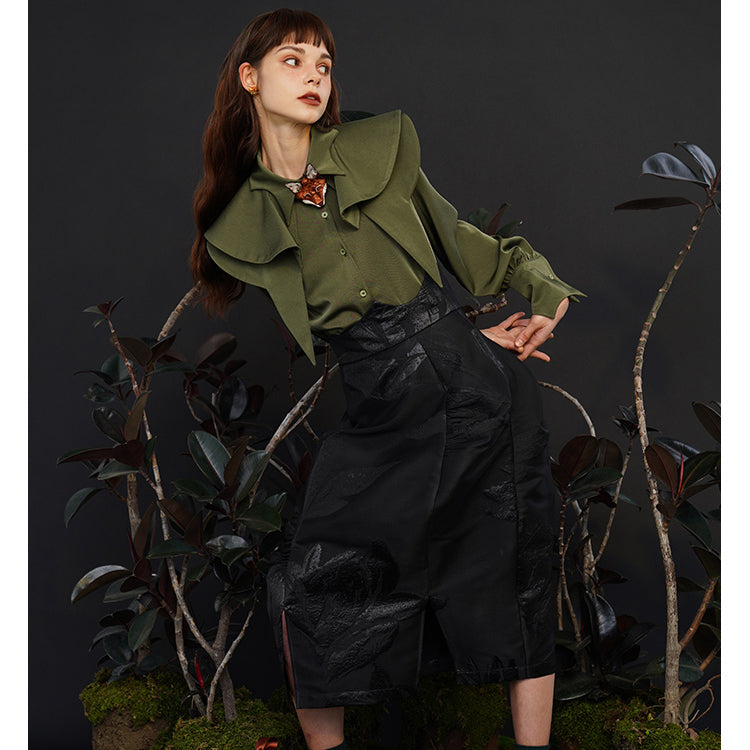 Fox Charm Ruffle Blouse - chiclara