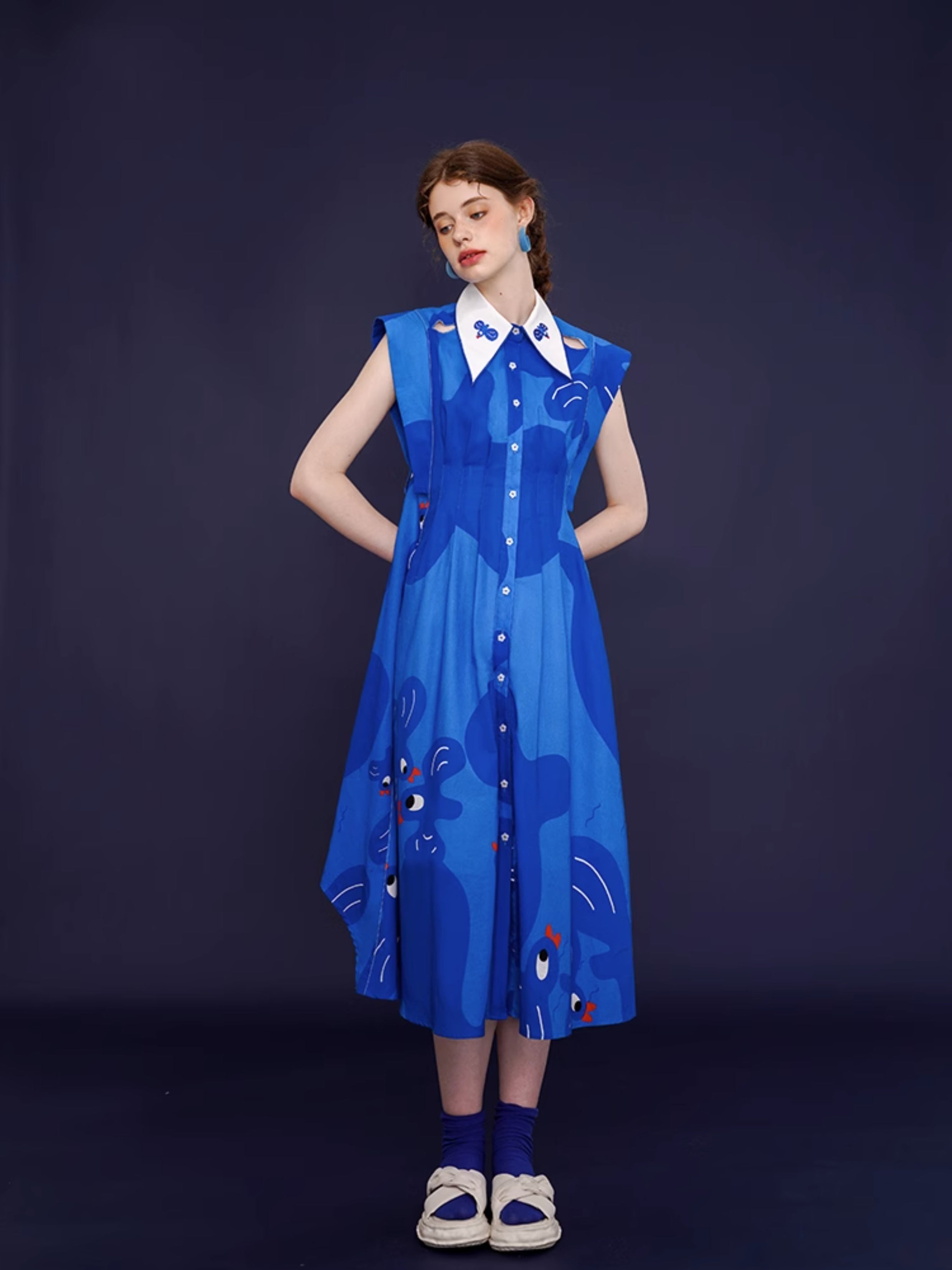 Whimsical Blue Bird Dress - chiclara