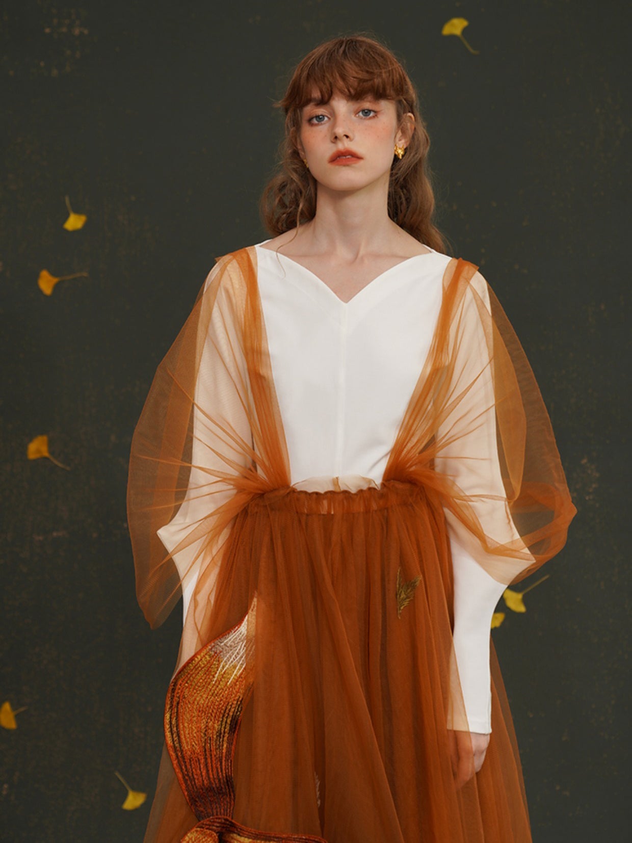 Embroidered Fox Tulle Strap Skirt - chiclara