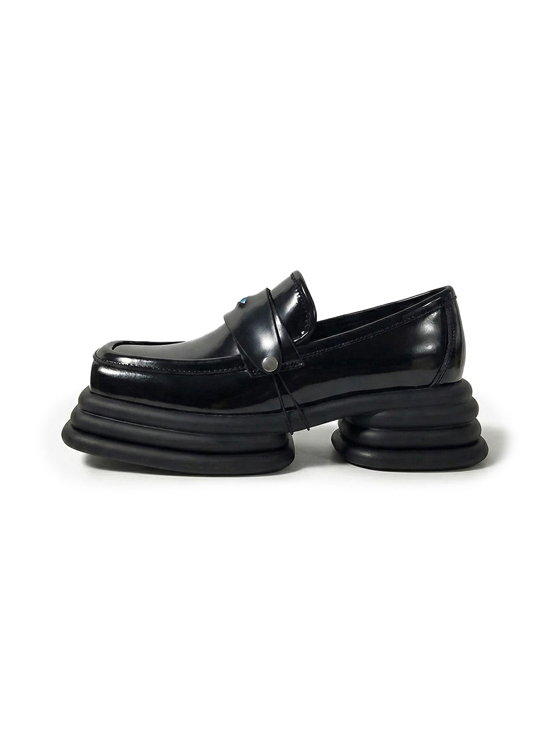 Hardware-Trim Split-Sole Platform Loafers