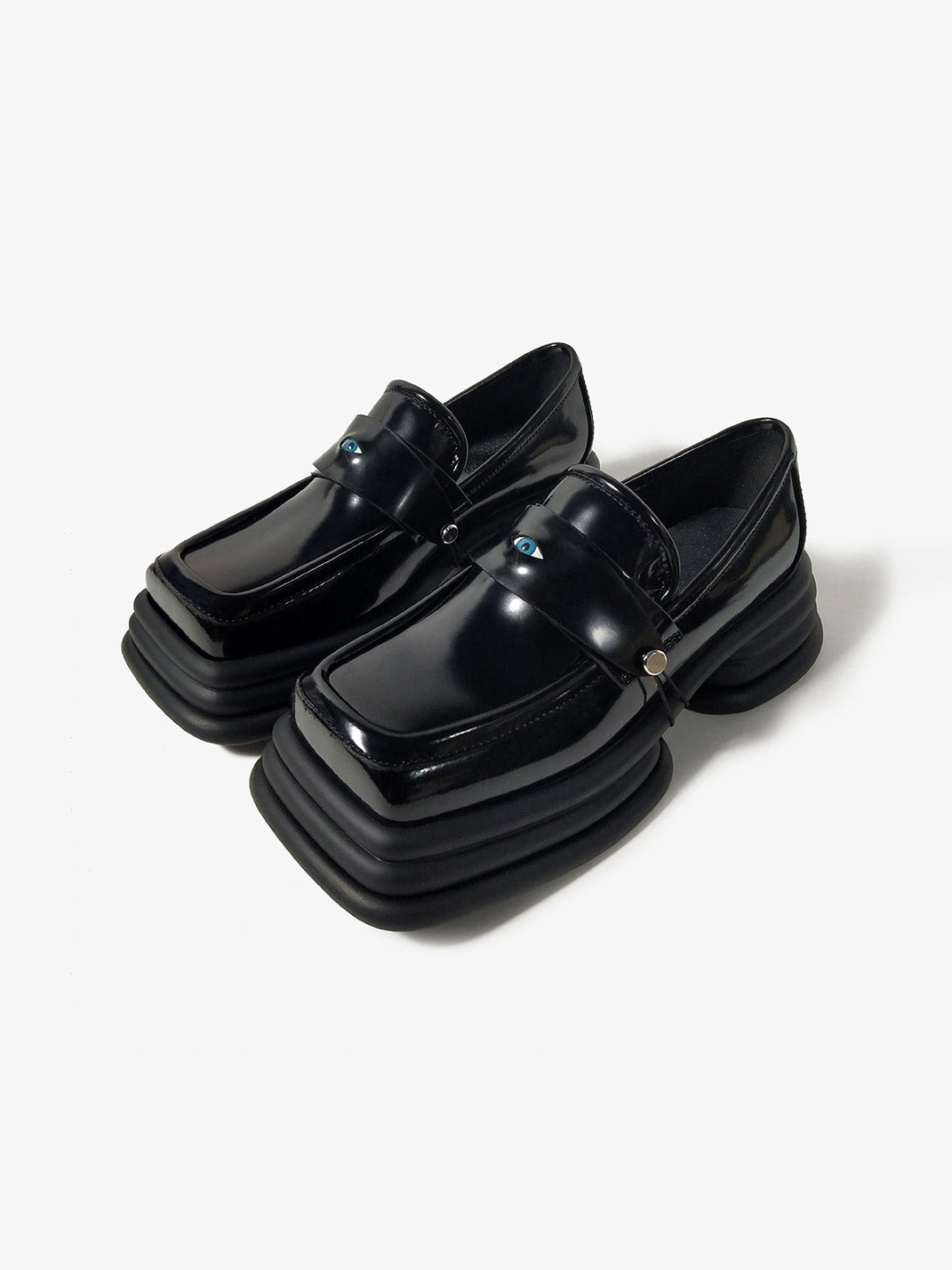 Hardware-Trim Split-Sole Platform Loafers - View 5