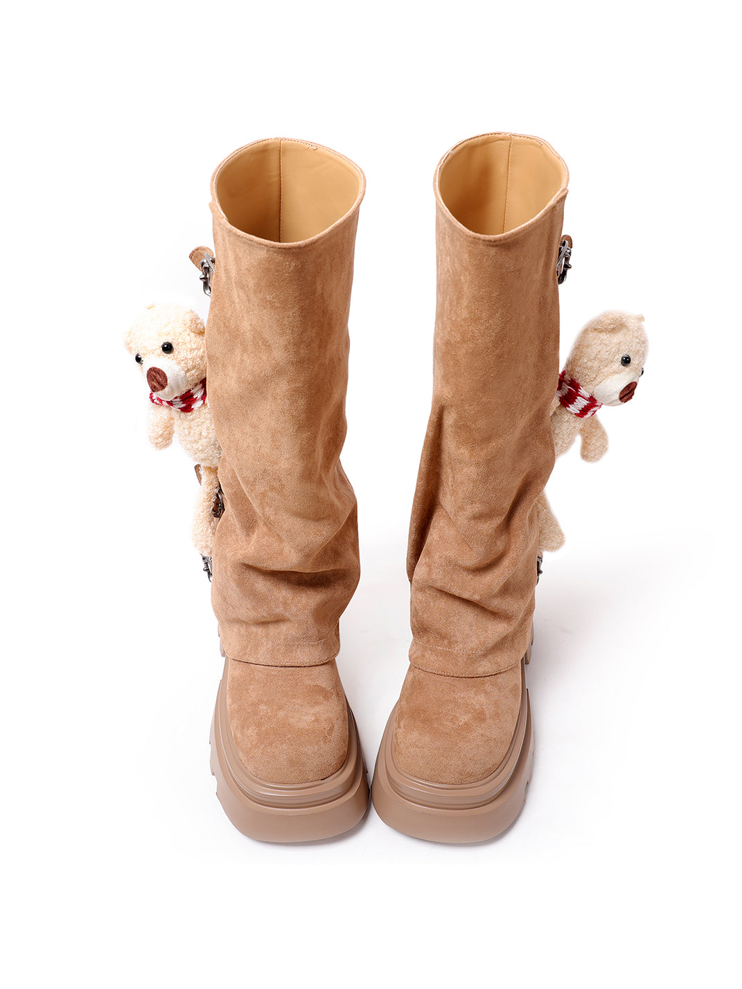 Teddy-Charm Lug-Sole Mid-Calf Boots - View 7