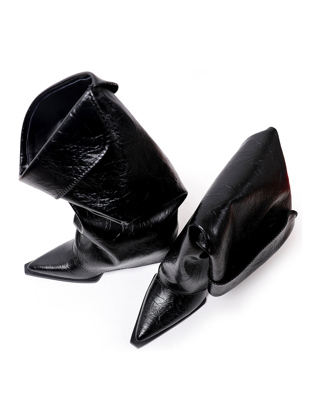 Chain-Trim Pointed-Toe Riding Boots - View 11