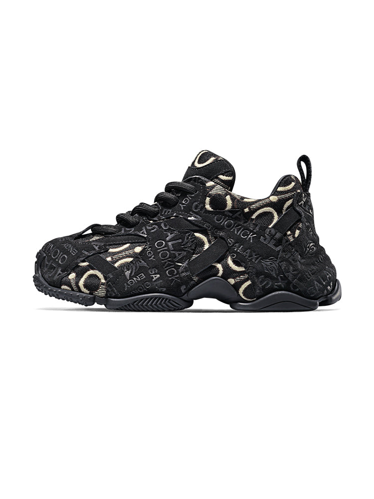 Pink Embroidered Chunky Dad Sneakers - View 9