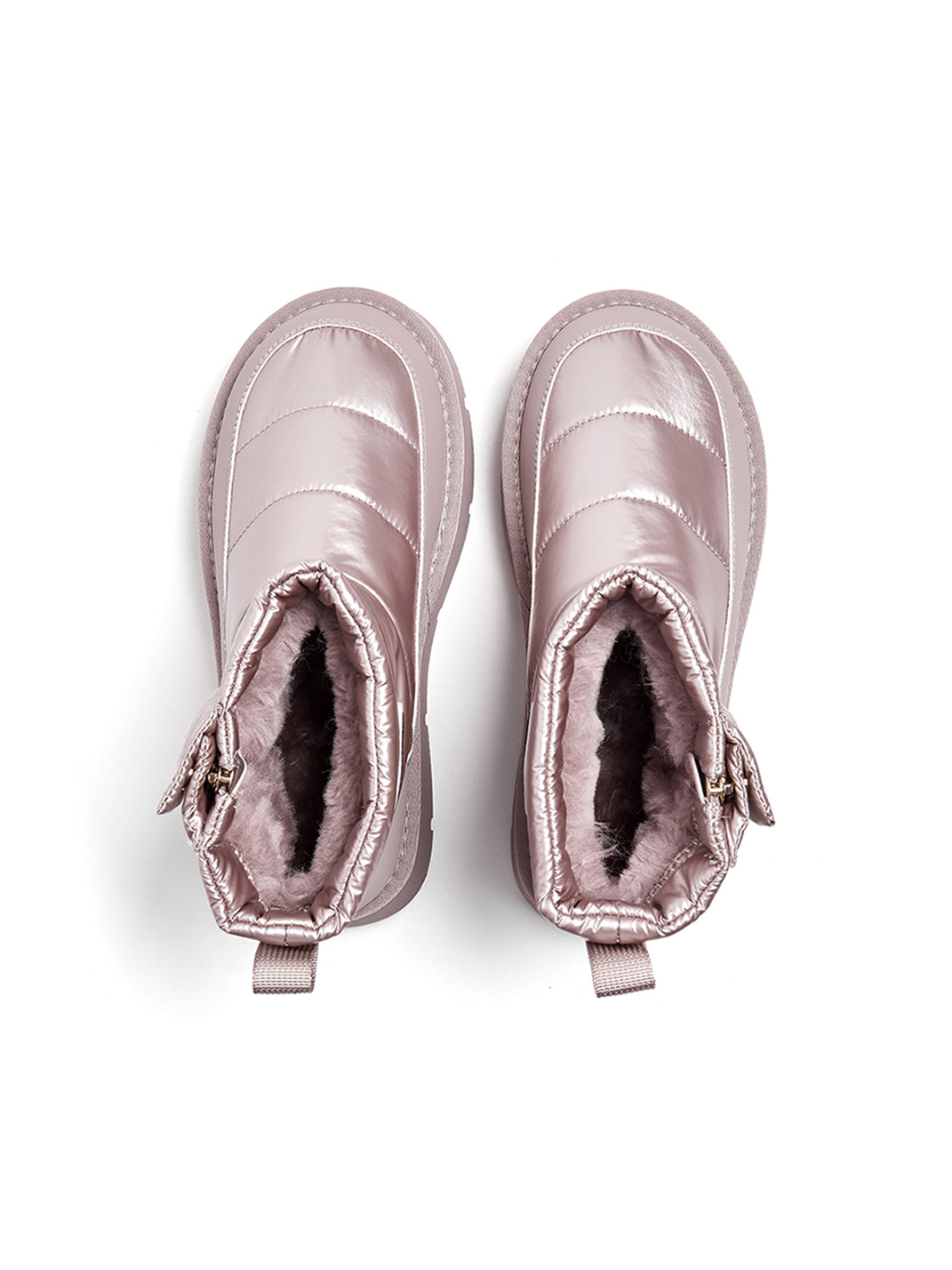 Pink Quilted Platform Snow Boots - View 9