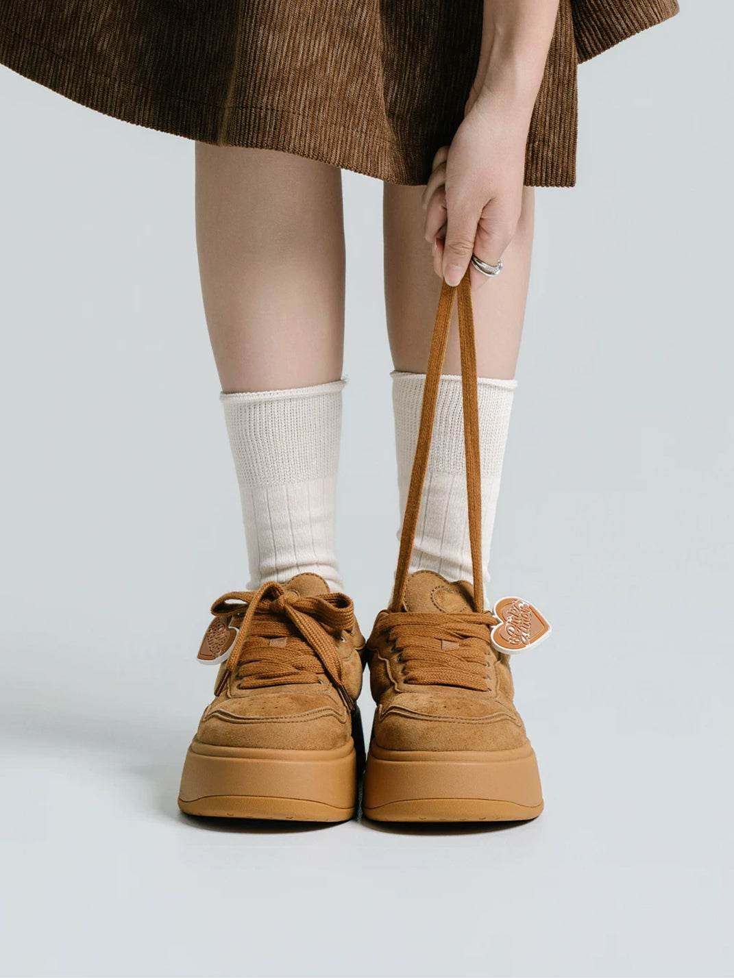 Monochrome Brown Platform Skate Sneakers - View 2