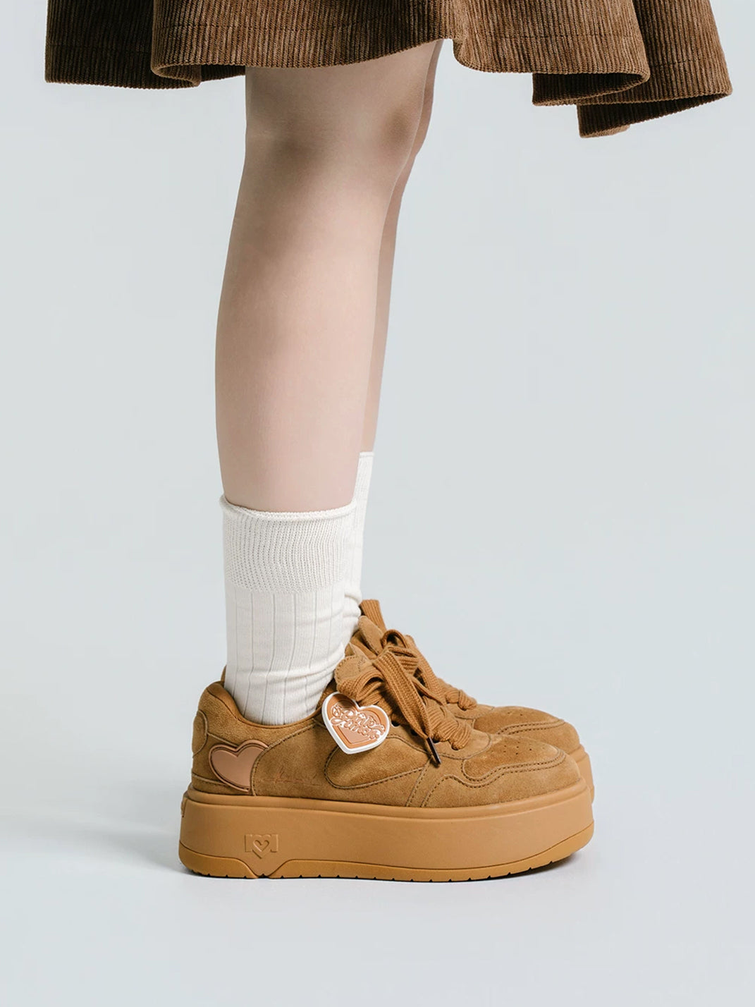 Monochrome Brown Platform Skate Sneakers - View 3