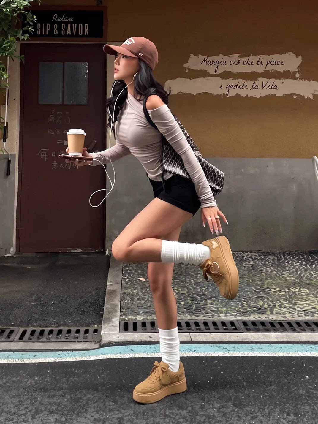 Monochrome Brown Platform Skate Sneakers - View 5