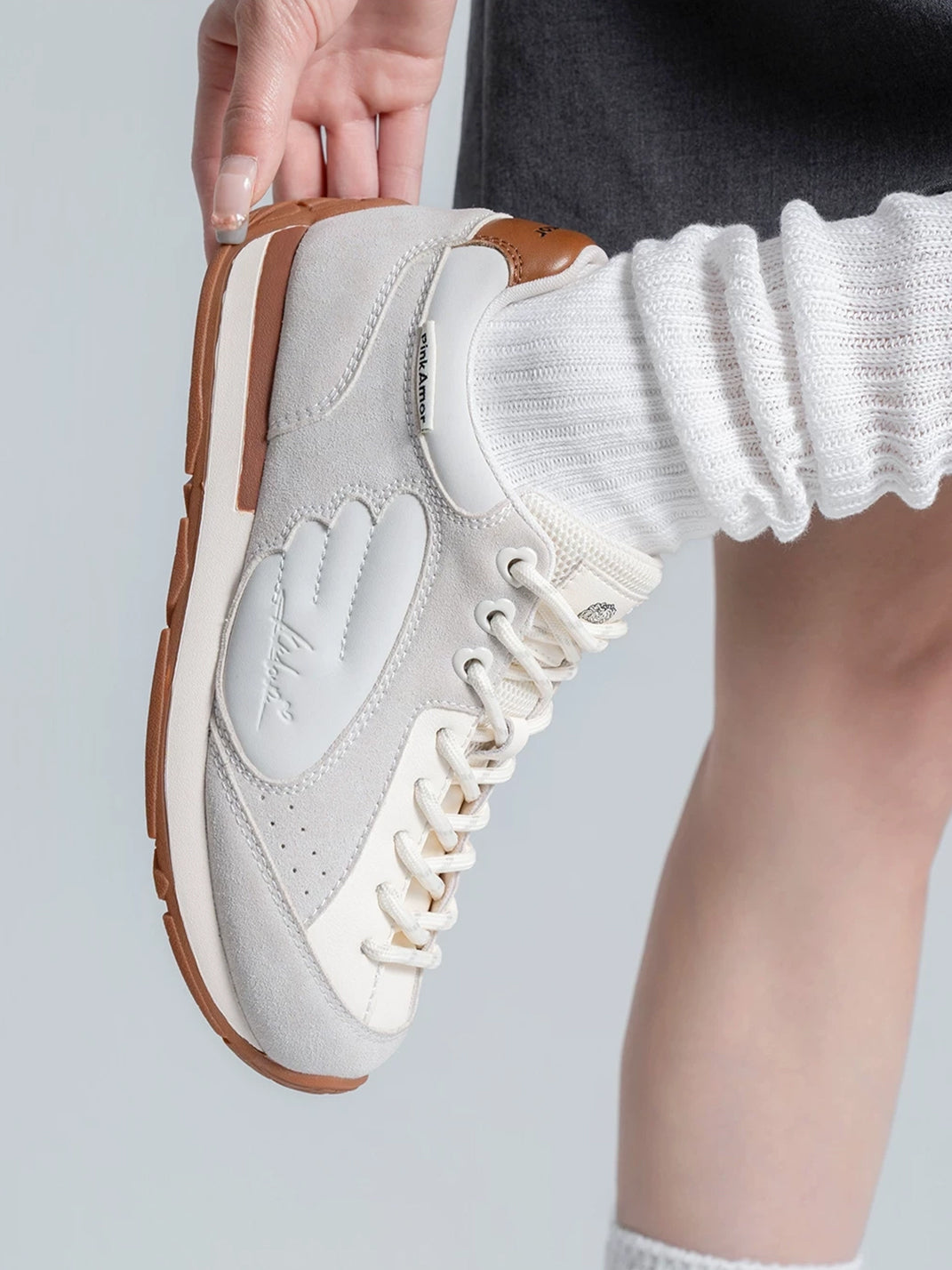 Wing-Panel Retro Court Sneakers - View 7