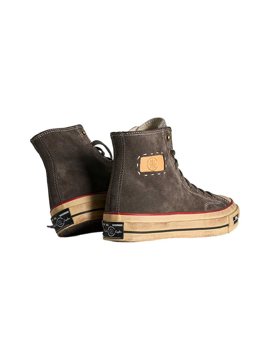 Cow-Suede Distressed High-Top Sneakers - View 12