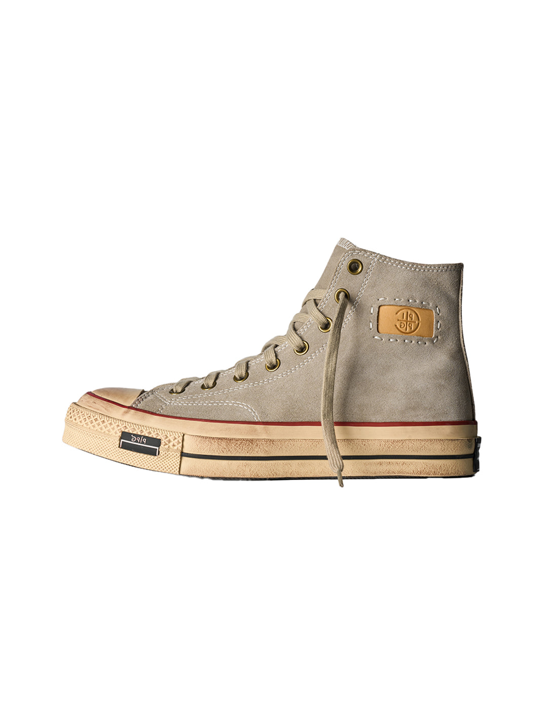 Cow-Suede Distressed High-Top Sneakers - View 15