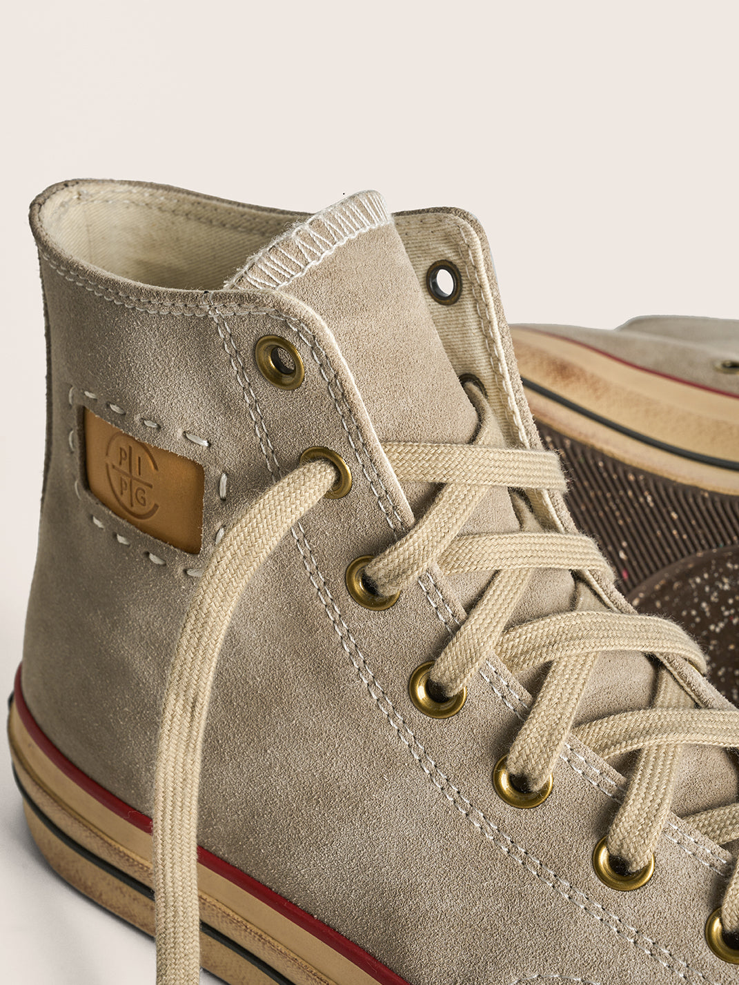 Cow-Suede Distressed High-Top Sneakers - View 20