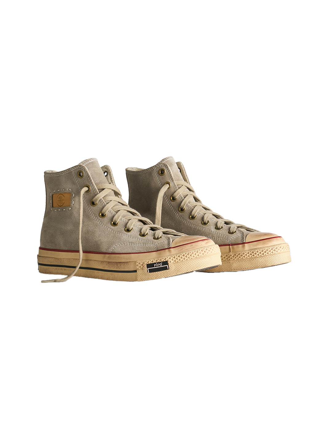 Cow-Suede Distressed High-Top Sneakers - View 26