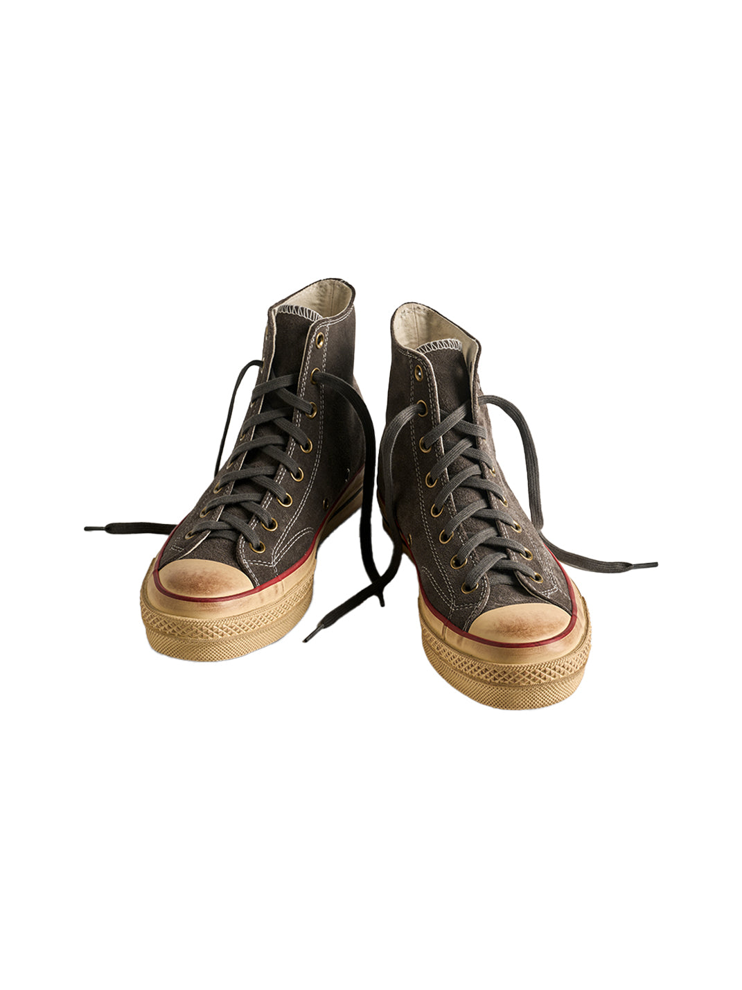 Cow-Suede Distressed High-Top Sneakers - View 8
