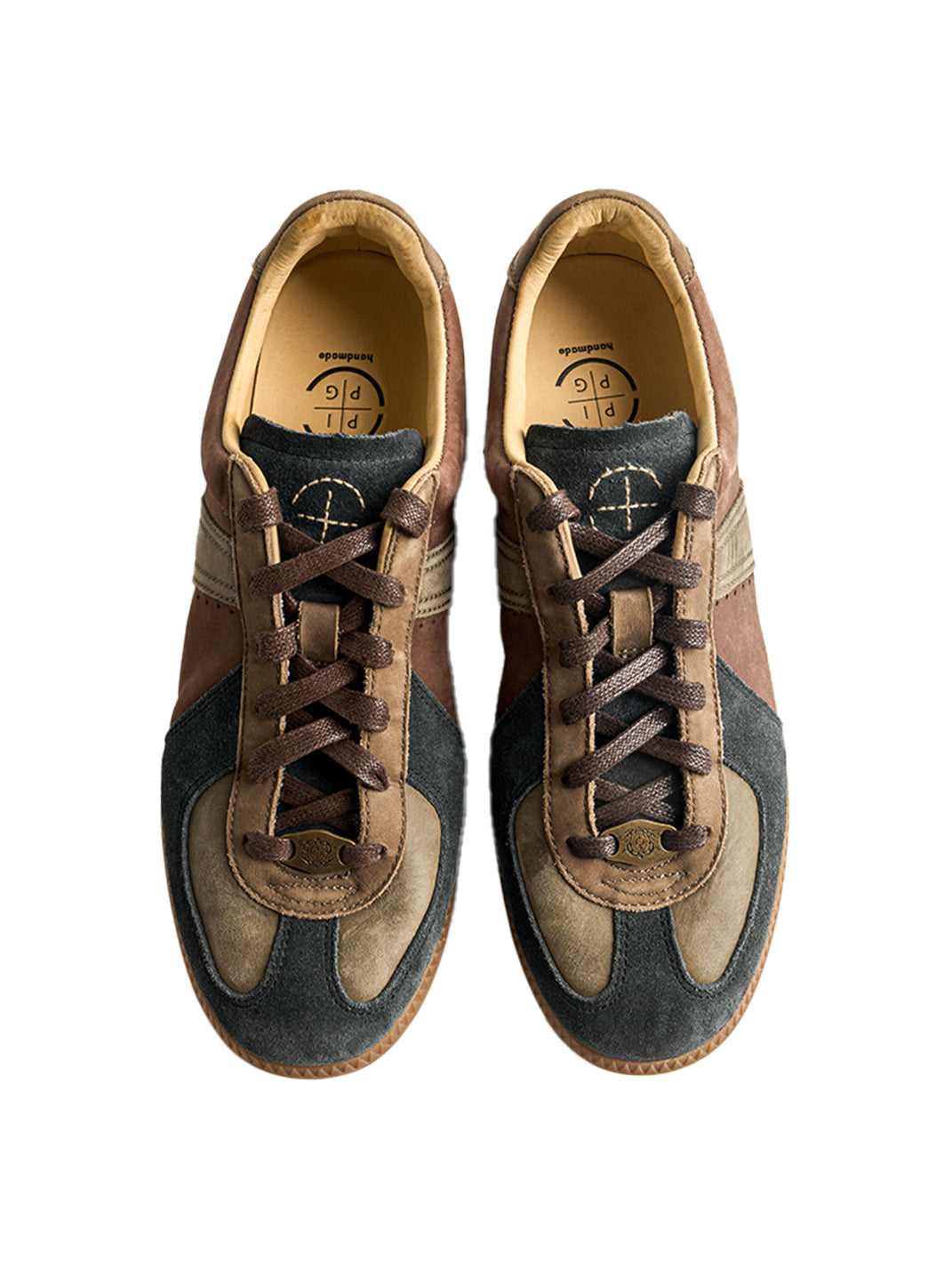 Washed Suede Colorblock Retro Trainers - View 16