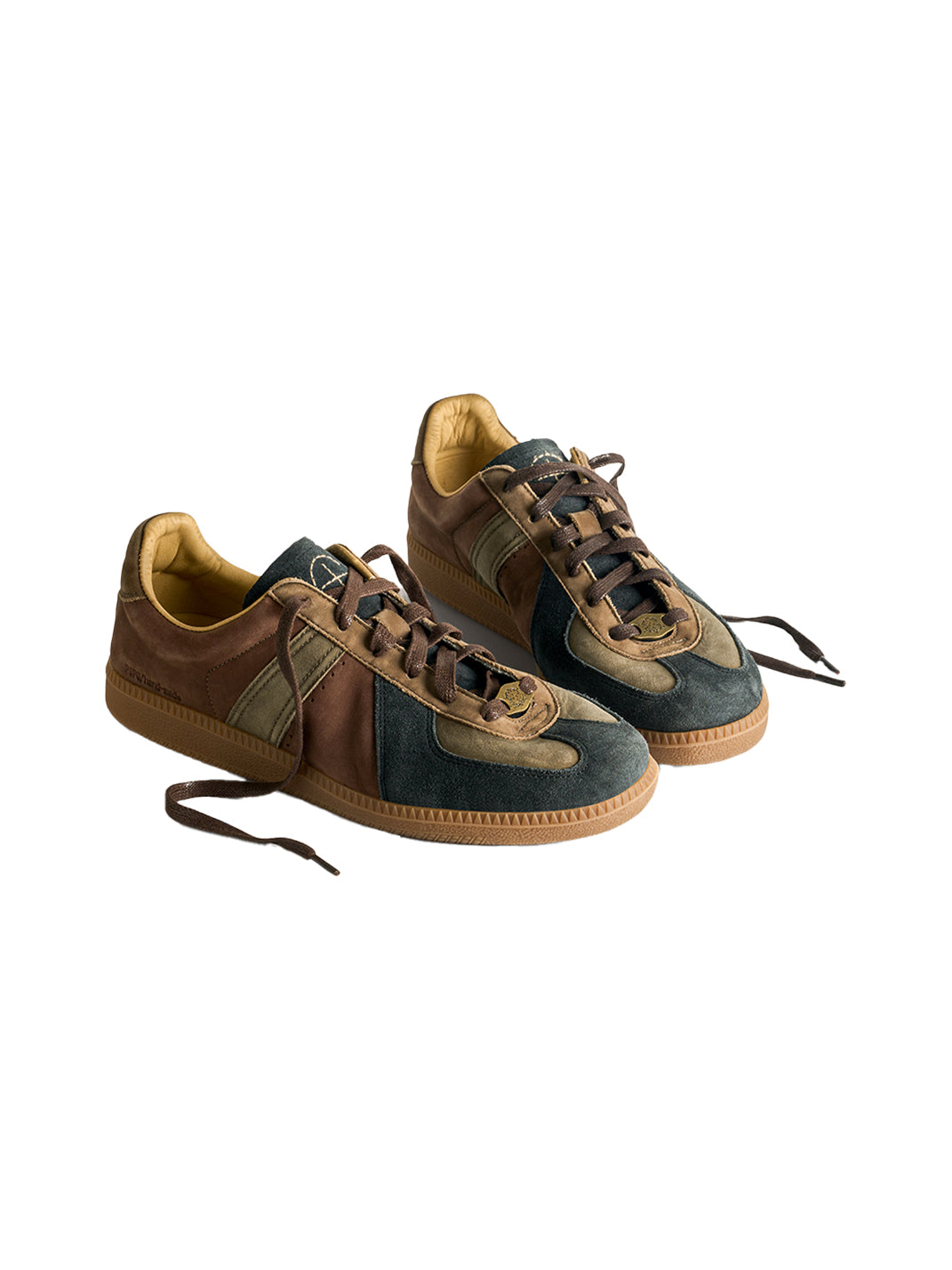 Washed Suede Colorblock Retro Trainers - View 19