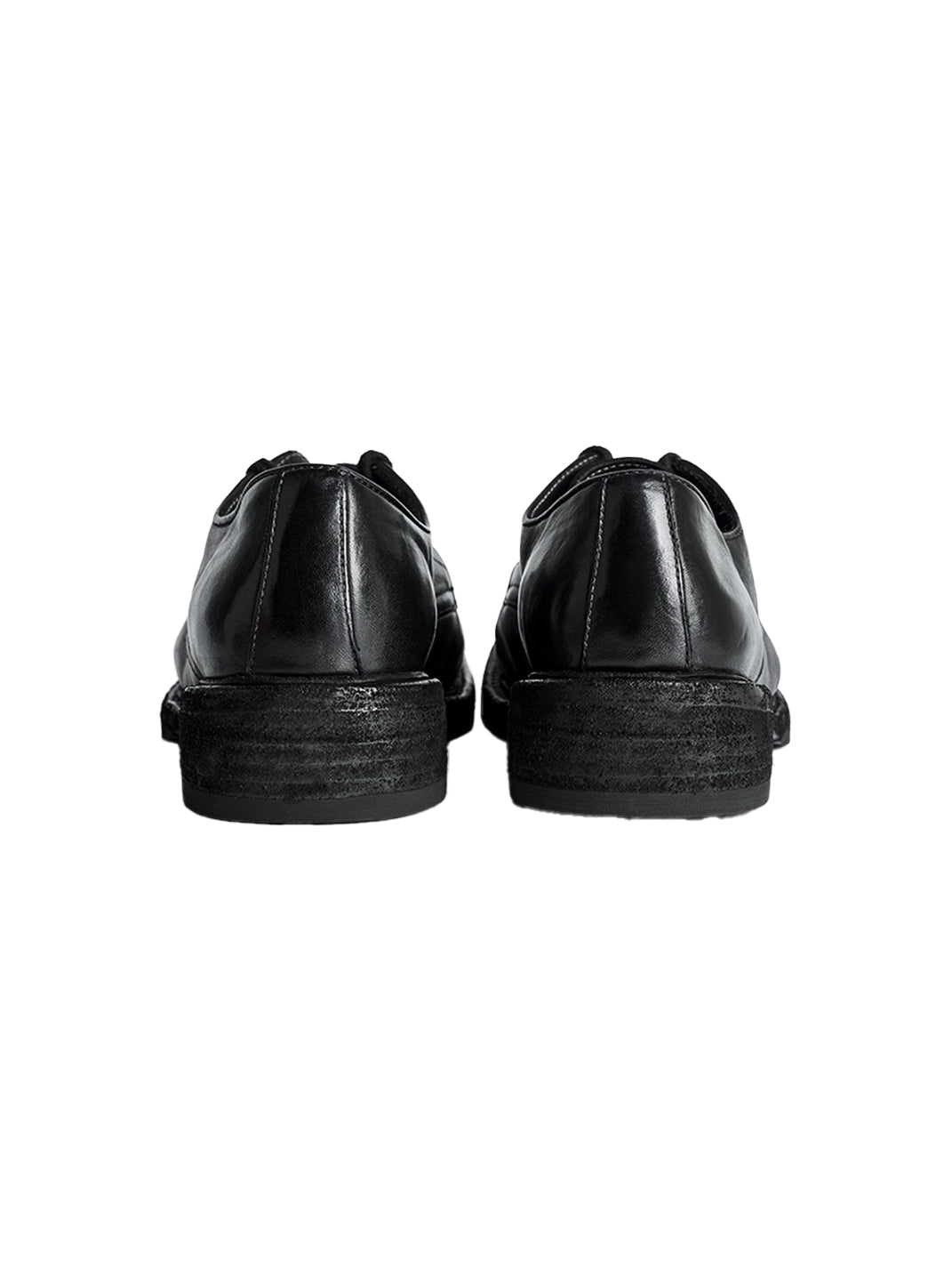 Washed Horsehide Round-Toe Derby Shoes - View 11