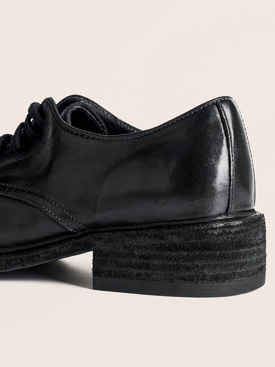 Washed Horsehide Round-Toe Derby Shoes - View 14