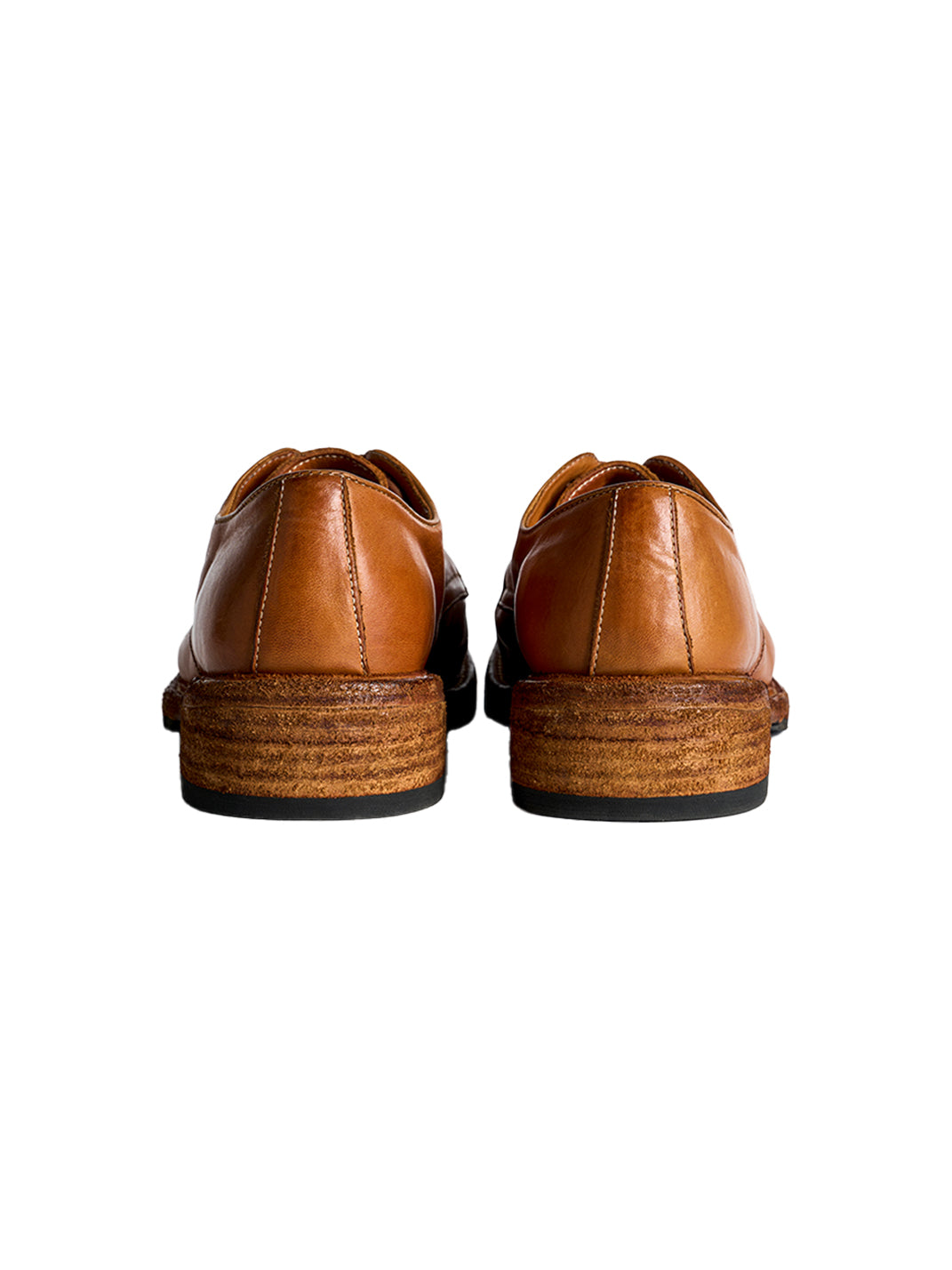 Washed Horsehide Round-Toe Derby Shoes - View 24
