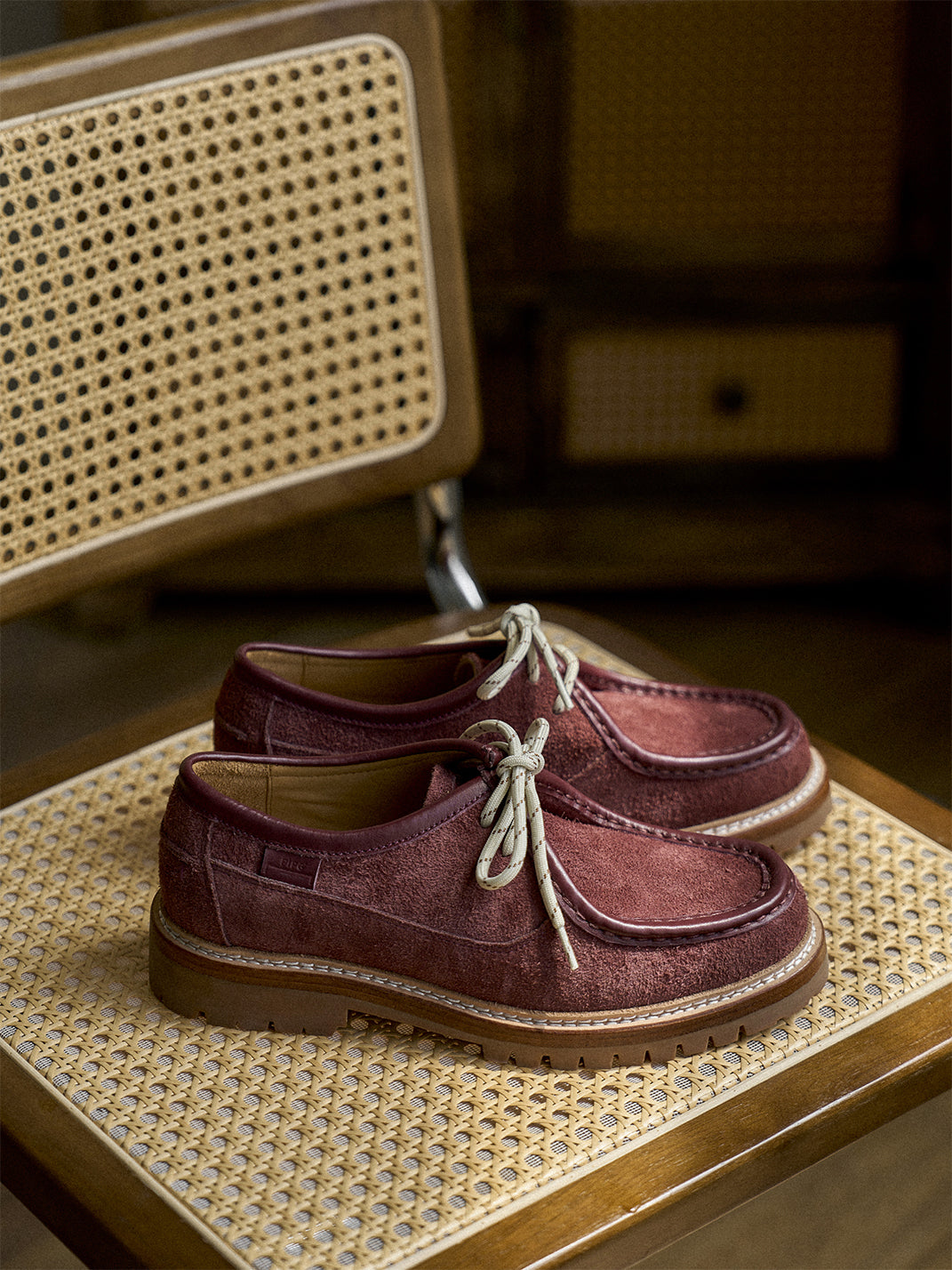 Suede Moc-Toe Lace-Up Work Loafers - View 5