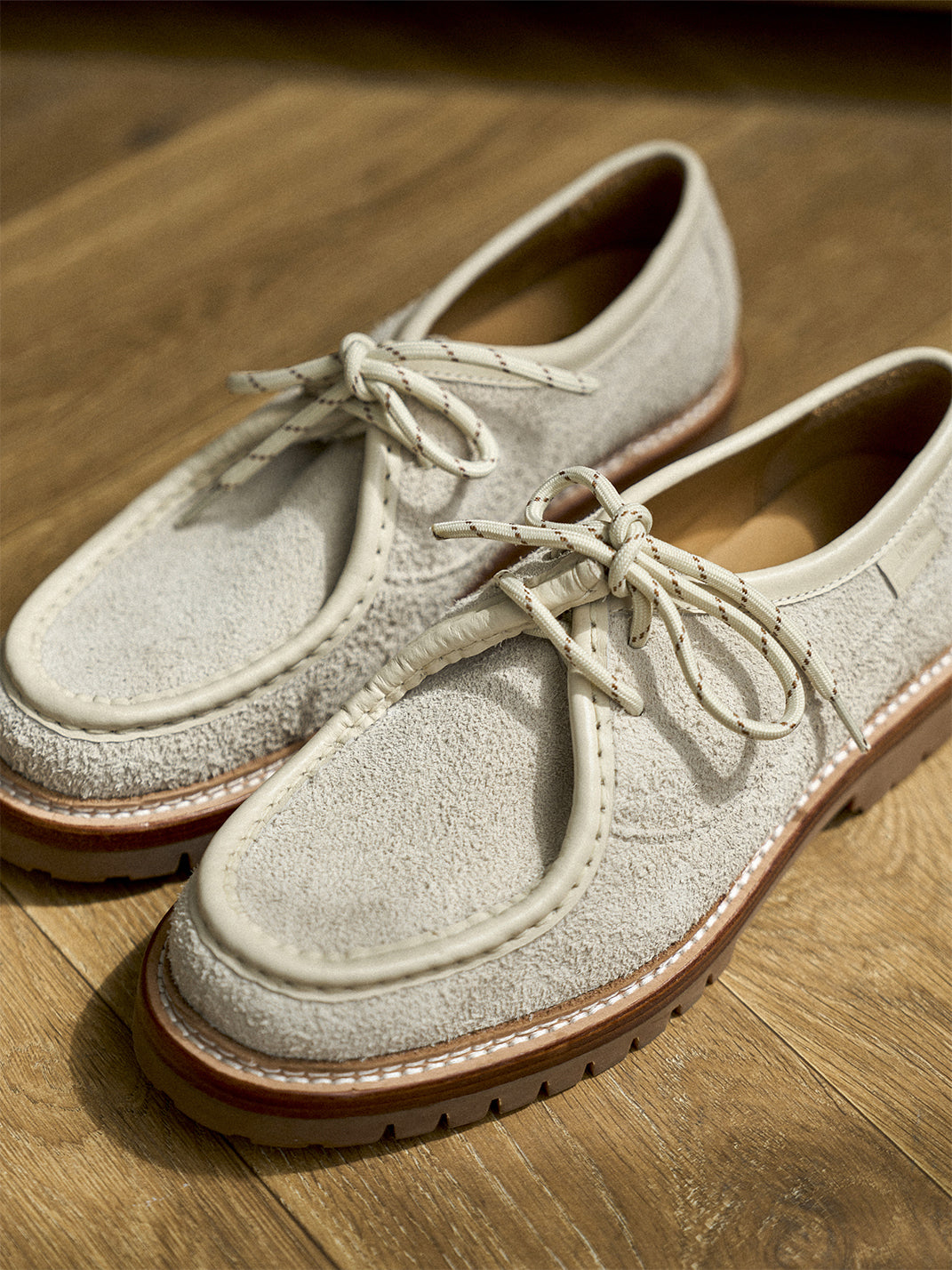 Suede Moc-Toe Lace-Up Work Loafers - View 19