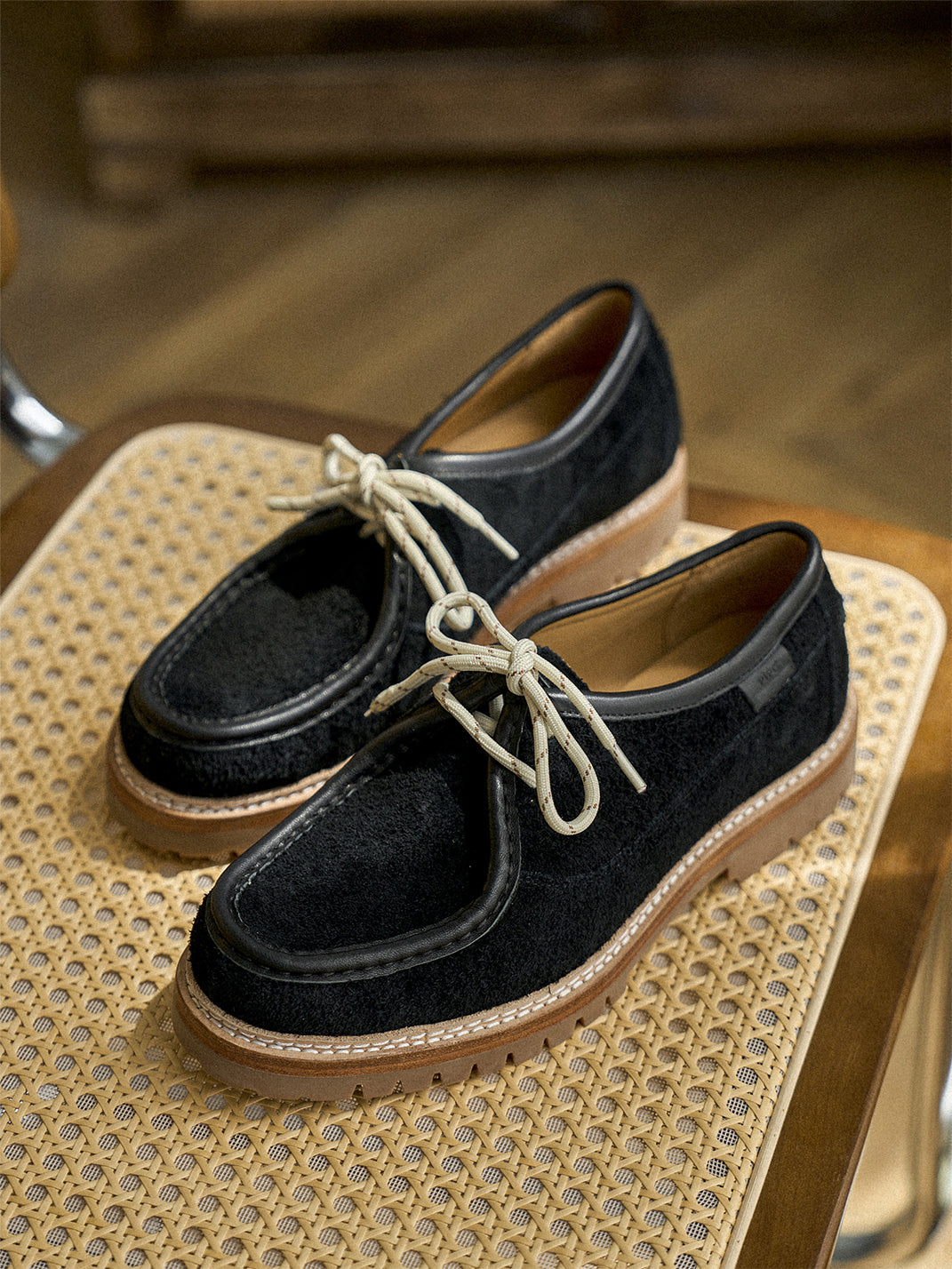 Suede Moc-Toe Lace-Up Work Loafers - View 37