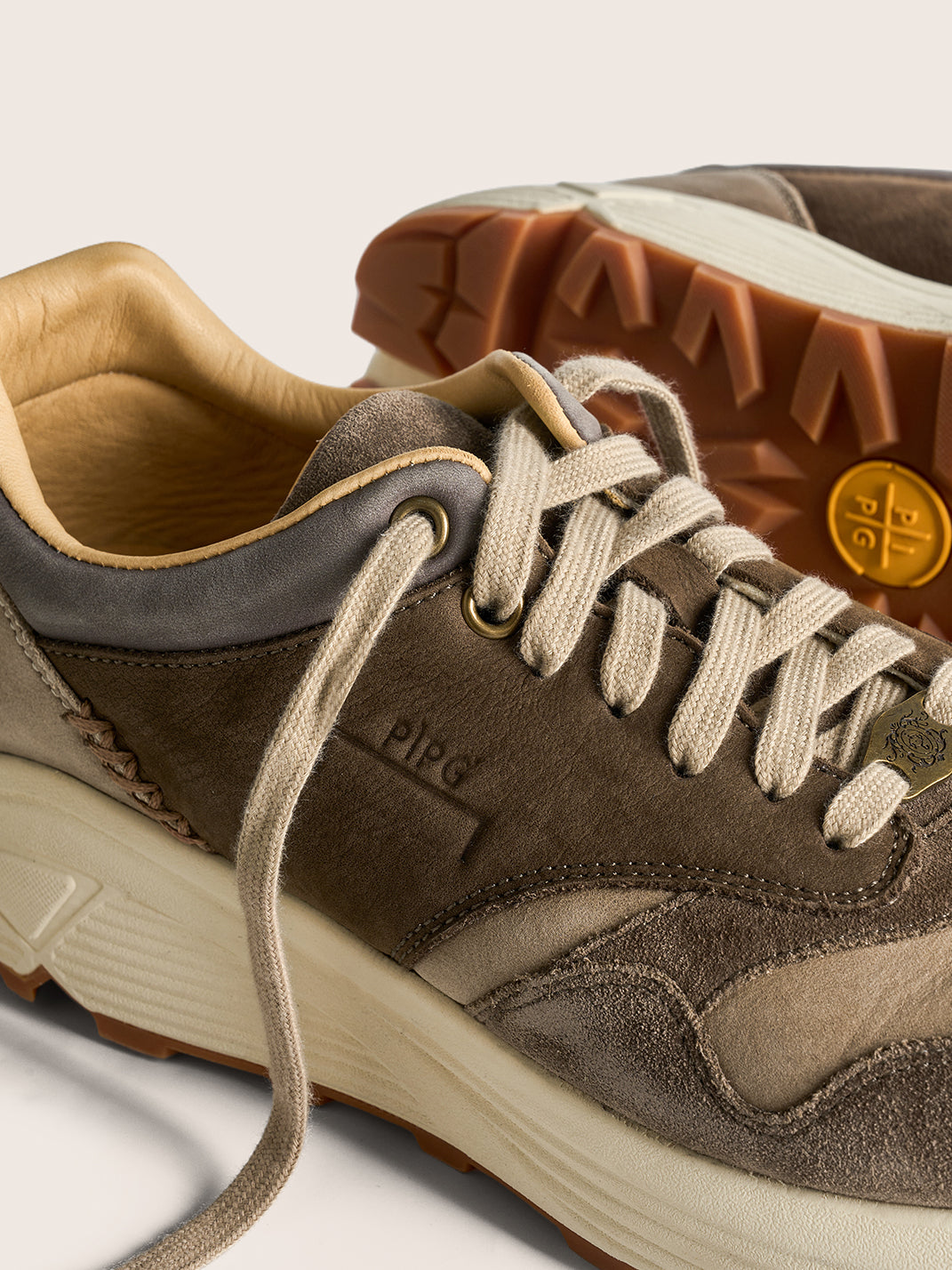 Washed Brown Retro Trail Runners - View 6
